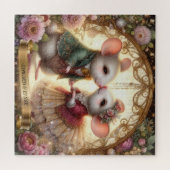 Whimsical Liebe Personalisierte Maus Ehepaar Hochz Puzzle (Horizontal)