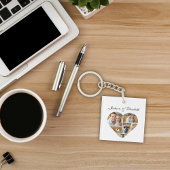 Whimsical liebevoll Herz Personalisierte FotoColla Schlüsselanhänger