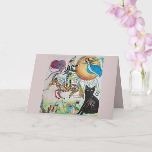 Whimsical Liebhaber der Fliegerei Karte (Orchidee)