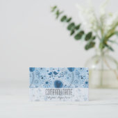 Whimsical Light Blue Floral Eleganter Event Planne Visitenkarte (Stehend Vorderseite)