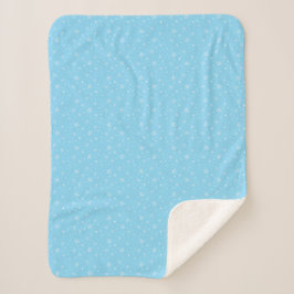 Whimsical Light Blue Hand Gezeichnet Schneeflocken Sherpadecke