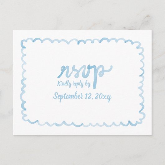 Whimsical Light Blue QR Code UAWG Postkarte (Vorderseite)