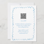 Whimsical Light Blue QR UAWG Code Probe Dinner Einladung (Rückseite)