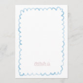 Whimsical Light Blue White Simple Frame Wedding Menükarte (Rückseite)