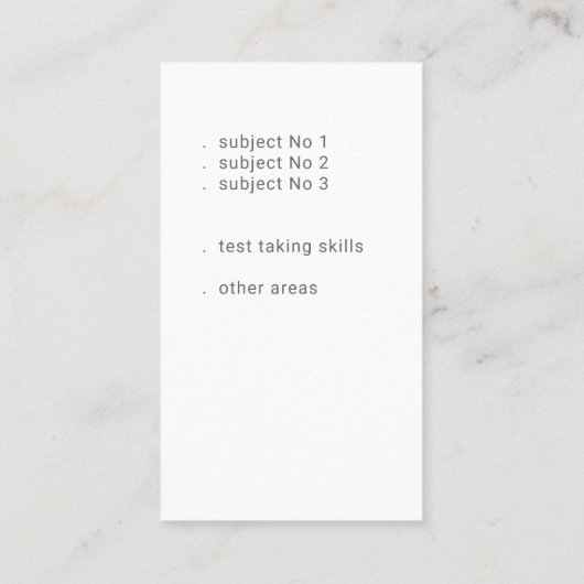 Whimsical Light Bulb Idee Bildung Lehrer Tutor Visitenkarte (Rückseite)