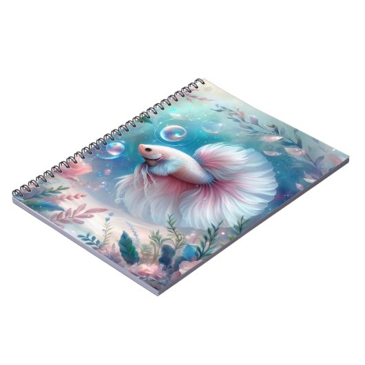 Whimsical Light Pink Betta Fish Notizblock (Linke Seite)