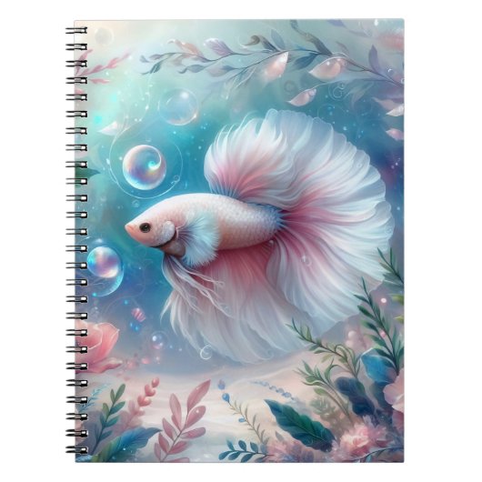Whimsical Light Pink Betta Fish Notizblock (Vorderseite)