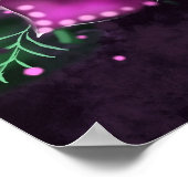 Whimsical Lila Black Pink Daisy Daffodil Poster (Ecke)