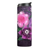 Whimsical Lila Black Pink Daisy Daffodil Thermosbecher (Nach links gedreht)