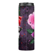 Whimsical Lila Black Pink Daisy Daffodil Thermosbecher (Rückseite)