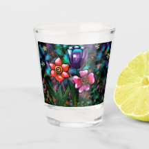 Whimsical Lila Blue Pink Blume Blume