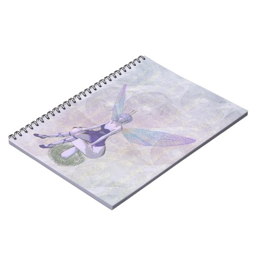 Whimsical Lila Fee Spiral Bound Note book Notizblock (Linke Seite)