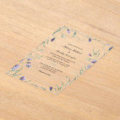 Whimsical Lila Floral Foliage Wedding Acryleinladungen (Ablage )