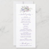 Whimsical Lila Floral Romantic Wedding Programm (Rückseite)