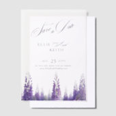 Whimsical Lila Floral Wedding Save the Date Pergament Einladungen (Versetzt)
