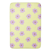 Whimsical Lila & gelb floral Retro fröhlich Badematte (Vorderseite Vertikal)