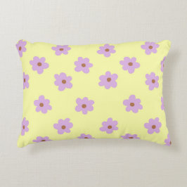 Whimsical Lila & gelb floral Retro fröhlich Dekokissen