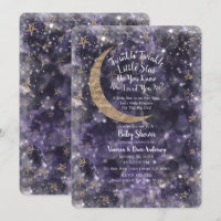 Whimsical Lila Gold Moon Stars Kinderdusche