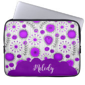 Whimsical lila Herz Blume Blumenname Laptopschutzhülle (Vorderseite)