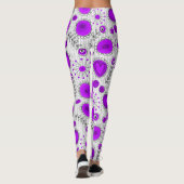 Whimsical lila Herz Blume Blumenname Leggings (Rückseite)
