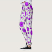 Whimsical lila Herz Blume Blumenname Leggings (Links)