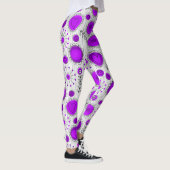 Whimsical lila Herz Blume Blumenname Leggings (Rechts)