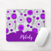 Whimsical lila Herz Blume Blumenname Mousepad (Mit Mouse)