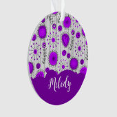 Whimsical lila Herz Blume Blumenname Ornament (Vorderseite)
