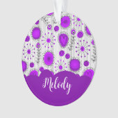 Whimsical lila Herz Blume Blumenname Ornament (Vorderseite)