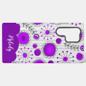 Whimsical lila Herz Blume Blumenname Samsung Galaxy Hülle (Rückseite (Horizontal))