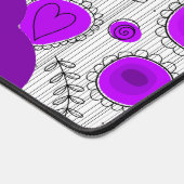 Whimsical lila Herz Blume Blumenname Schreibtischunterlage (Ecke)