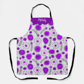 Whimsical lila Herz Blume Blumenname Schürze (Vorderseite)