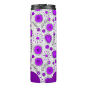 Whimsical lila Herz Blume Blumenname Thermosbecher (Rückseite)