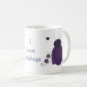 Whimsical Lila Ladybug Kaffeetasse (VorderseiteRechts)