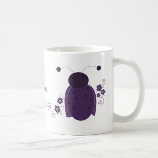 Whimsical Lila Ladybug Kaffeetasse (Rechts)