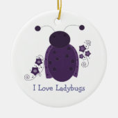 Whimsical Lila Ladybug Keramikornament (Vorne)