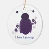Whimsical Lila Ladybug Keramikornament (Links)