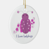 Whimsical Lila Ladybug Keramikornament (Rechts)
