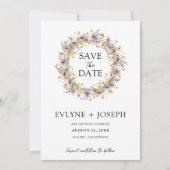 Whimsical Lila Pink Floral Moderne Boho Hochzeit Save The Date (Vorderseite)