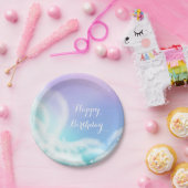 Whimsical Lila Pink Sparkle Clouds Kinderdusche Pappteller (Party)