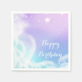 Whimsical Lila Pink Sparkle Clouds Kinderdusche Serviette (Vorderseite)