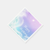 Whimsical Lila Pink Sparkle Clouds Kinderdusche Serviette (Ecke)