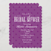 Whimsical Lila Polka BRIDAL SHOWER Einladung (Vorne/Hinten)
