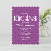 Whimsical Lila Polka BRIDAL SHOWER Einladung (Stehend Vorderseite)