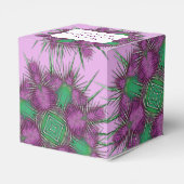 Whimsical Lila Scottish Thistle Floral Design Geschenkschachtel (Rückseite)