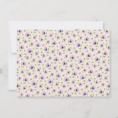 Whimsical Lila Sunflores Light Pink Monogram Mitteilungskarte (Rückseite)