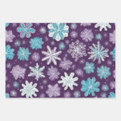 Whimsical Lila und Blue Snowflakes Weihnachten Geschenkpapier Set (Vorderseite 2)