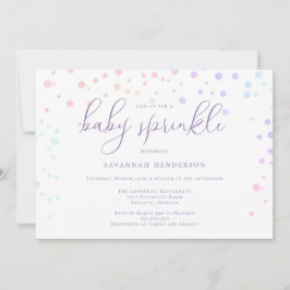 Whimsical Lila Watercolor Confetti Baby Sprinkle Einladung
