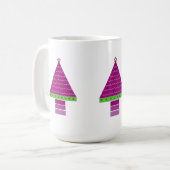 Whimsical Lila Weihnachtsbaumen Kaffeetasse (Vorderseite Links)