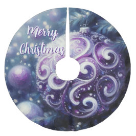 Whimsical Lila White Ornament Wirbel Saison Polyester Weihnachtsbaumdecke